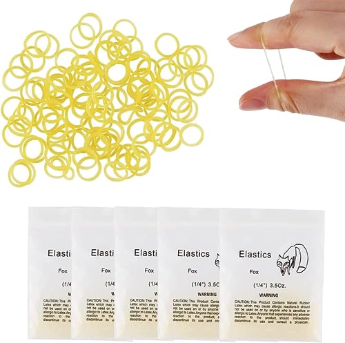 Gummi Zahnspange,500pcs Dental kieferorthopädischer Latex Elastiken,Orthodontic Latex Elastics (Fox 1/4'')