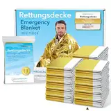 URBAN MEDICAL Premium Rettungsdecken - Schutz vor Kälte und Hitze - 5-15 Stück - Doppelseitige Notfalldecken - Gold/Silber - Große Rettungsfolien für Erste Hilfe - 210 x 160 cm