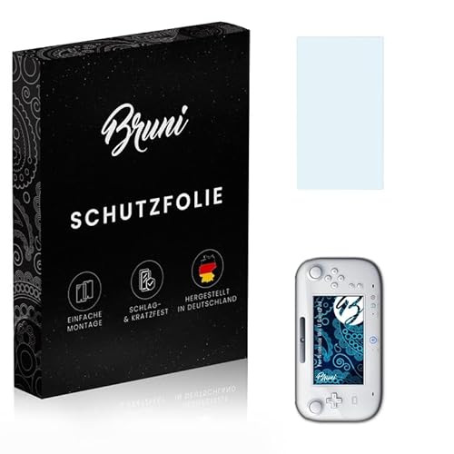 Bruni Schutzfolie kompatibel mit Nintendo Wii U GamePad Folie, glasklare Displayschutzfolie (2X)