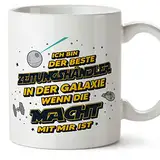 Mugffins Tassen/Becher mit Spruch für ZEITUNGSHÄNDLER - Auf Deutsch - Die Beste Der Galaxie Wenn Macht - 11 oz / 330 ml - Lustiges Geschenk Mitarbeiter
