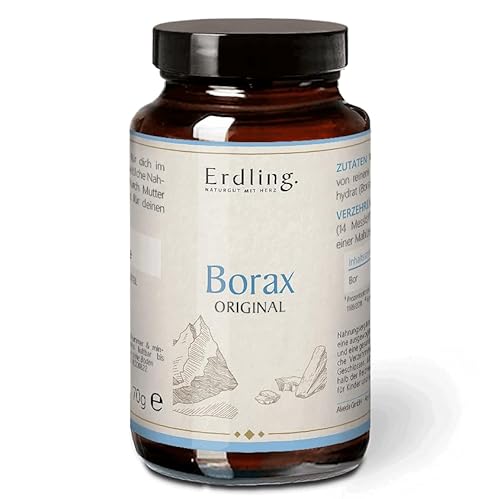 Waldkraft Borax - 99,9% Reinheit (Natriumtetraborat) | Lebensmittelqualität | Optimale Löslichkeit | Nachhaltig verpackt in Braunglastiegel | Exklusiv bei Waldkraft | 70 g reines Borax-Pulver