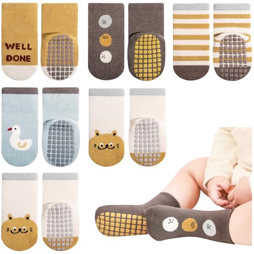 Adorel Baby Stoppersocken Baumwolle Antirutsch Krabbelsocken ABS Socken 6er-Pack Süßer Traum 12-24 Monate (Herstellergröße M)