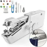 29 pcs Mini Nähmaschine, Handliche Nähmaschine mit Nähset, Elektrische Schnellstichwerkzeug für Stoff Kleidung, Leder,Denim, Leinwand, DIY