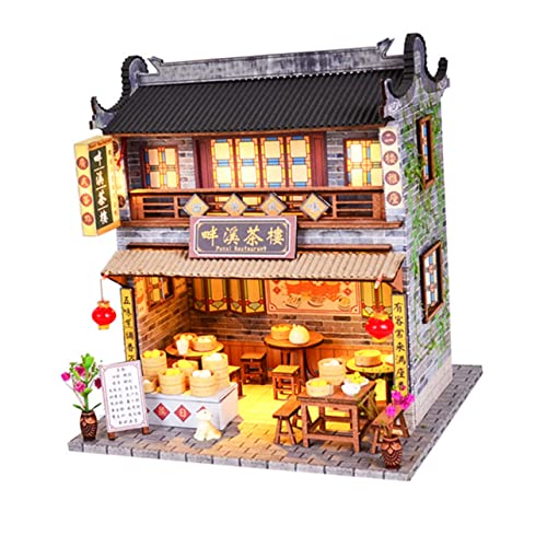 DECHOUS 1Stück DIY Modellhaus Im Chinesischen Stil Bausatz Mit Versammlungshaus Handgefertigt Für Kreative Bastelprojekte Für Erwachsene Geschenkidee