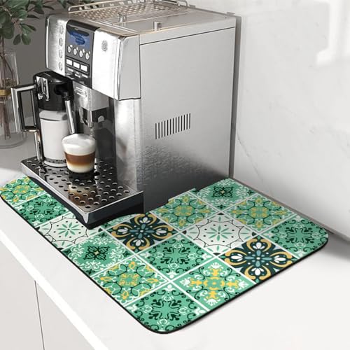 NAROSEBE Kaffeemaschine Abtropfmatte , Saugstarke Trockenmatte, 40x50cm Kaffeemaschine Matte Unterlage, Absorbierende Saugfähige Abtropfmatte Spülmatte für die Küche Bad Theke