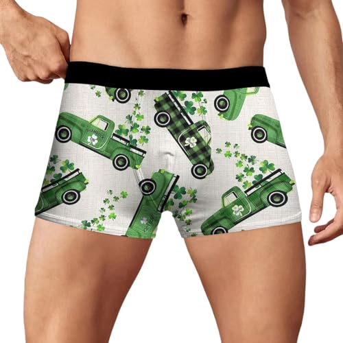 WKAYsIV Boxershorts Herren Name St. Patricks Day, atmungsaktiv, trendig, neuartige Digitale 3D-gedruckte -Unterwäsche Winter Boxershorts Herren (Green, XXXL)