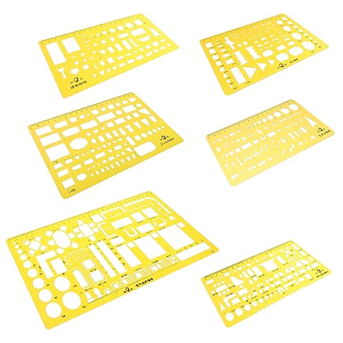 STOBOK 6-teiliges Lineal-set Für Architekturzeichnungen Lineale Aus Kunststoff Geometrisches Kit Für Bauarchitekten-werkzeuge Zeichenvorlagen
