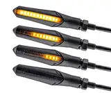 Simda Pro E Mark Led Motorrad Laufeffekt Blinker Lauflicht Sequentiell Schwarz Universal Quad ATV Lauflichtblinker Super Optik und Schön Hell Wasserprüf IP67 E Prüfzeichen