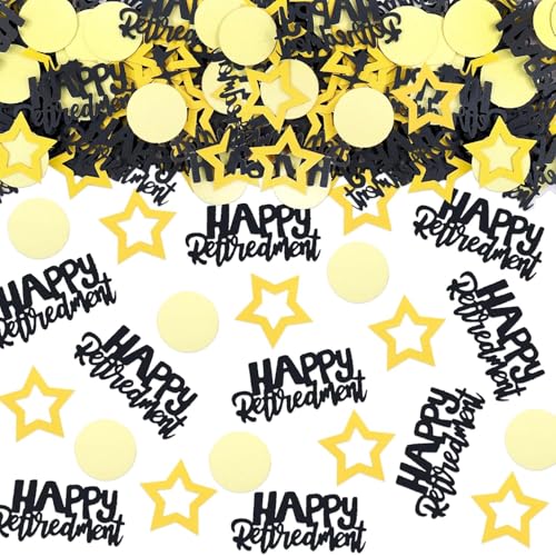 ALEGRE® Endlich Ruhestand Deko Konfetti, 100 Stück Rente Deko Konfetti, Alles Gute zum Ruhestand Tischdeko, Streudeko Ruhestand, Endlich Ruhestand Confetti, Confetti für Abschiedsfeier Ruhestand Party