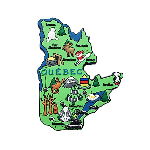 Quebec Kanada Kühlschrankmagnet, 3D-Karte, Souvenir, Geschenk, handgefertigt, PVC, Heim- und Küchendekoration, Quebec-Kühlschrankmagnet, Kollektion