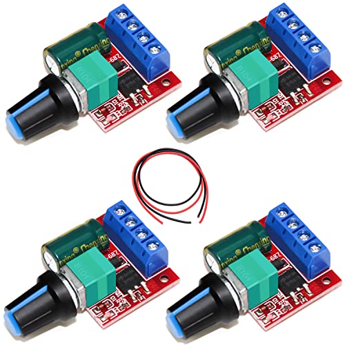 Motor Drehzahlsteller Drehzahlregler DC 6V 12V 24V 35V PWM Controller 4Stk Variabler Spannungsregler Einstellbarer Fahrerschalter Led Volt Regler Speed Controller