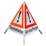 Warnpyramide 70 cm, Baumarbeiten/Grünpflege/Maschineneinsatz (VZ101) - weiß tagesl., leicht