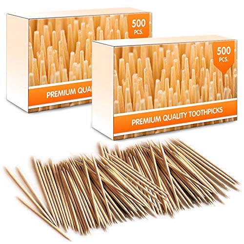 1000 Stück Cocktail-Zahnstocher aus Premium-Bambusholz - Körperpflege, Einweg-Appetizer-Spieße, Cocktail-Sticks oder Kunsthandwerk - von Mobi Lock