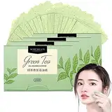 4 Stück Gesichts-Löschpapier Grüntee Ölabsorbierende Blätter für Männer Frauen 400 Stück Gesichtsöl Blotting Paper, Gesicht Blotting-Papiere Face Oil Blotting Papers Öl-Löschpapier