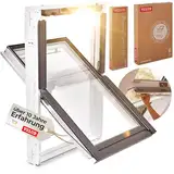 VELUX Kunststoff Dachfenster "Energie Technology" mit 3-fach Verglasung inkl. Eindeckrahmen und gratis Rollo (78 x 118 (MK06))