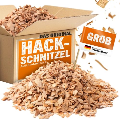 Hackschnitzel universal/gesiebt - 100 Liter - Holzhackschnitzel zum Heizen sowie für Gartenprojekte & als Fallschutz Hackschnitzel - 100% Natur Holzhackschnitzel aus bayrischem Stammholz