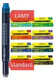 ONLINE 40x kompatible LAMY Patronen bunt, auch für Pelikan, Stabilo etc., Universal Tintenpatronen, Füller Patronen, Vorteilspack Kombi Patrone, mehrfarbige Ersatz-Patronen Füllhalter