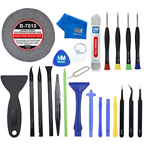 MMOBIEL 24 In 1 Reparatur Werkzeug Tool Kit für Smartphones und Feinmechanik inkl. Klebeband Schraubenzieher Set