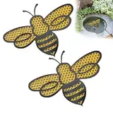 Schwimmende Bieneninsel,bienenschwimmende Insel,Schwimmende Insel In Bienenform, Bienentränke Für Den Garten,Bienen-Bewässerungsstation, Werkzeug Für Den Außenbereich,durstige Bestäuber-2pcs