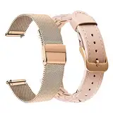 TRUMiRR Ersatz für Garmin Venu 3S/Venu 2S/Vivoactive 4S/Vivomove 3S Damen Armband,18mm Metall Masche Edelstahl Uhrenarmband Ersatzband für Fossil Damen Q Venture HR Gen 4/Gen 3,Withings Steel HR 36mm