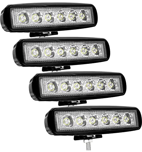 Kraumi LED Arbeitsscheinwerfer, 18W LED Offroad Zusatzscheinwerfer 12V Scheinwerfer 6000K IP67 Wasserdicht Rückfahrscheinwerfer für Trecker Bagger SUV, UTV, ATV(4 Stück)