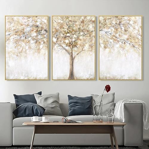 ZHAOLIN Abstract Tree Canvas Wall Art Poster Picture Home Decorations Nordic Scandinavian Landscape Interior Paintings Room Decor 60x80cm(24x31in) x3 frameless