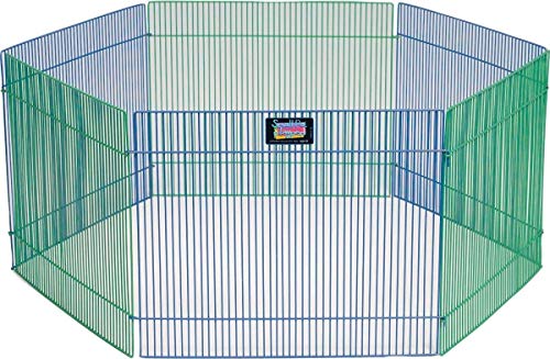 Midwest Homes for Pets Laufstall für Kleintiere, Modell 100-15, 0,55 m² Spielfläche, 81 x 81 x 3,8 cm, blau und grün