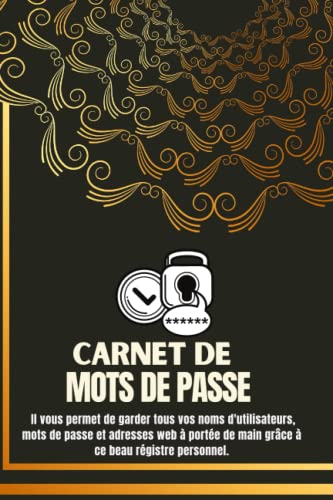 Carnet de mot de passe: Cahier de mots de passe: Mot de passe Livre Journal: joli carnet, parfaitement ordonné au format 6 "x 9" 120 pages