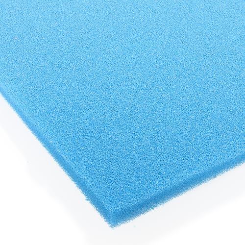 VIALIA Filterschaum blau 50x50x2 cm PPI 30 fein, Filtermatte Teich und Aquarium, zuschneidbar, zur optimalen Verwendung als Filtermedium in Teichfiltern