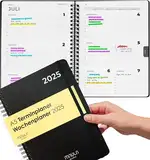 A5 Terminplaner 2025 - Minimalistischer Buchkalender A5 2025 - Für mehr Organisation - Wochenplaner 2025 - Terminkalender Buch 2025 - Minimalistischer Planer Kalender 2025 - Kalender mit Feiertagen