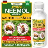 GREEN GUARDIA Power Neemöl bei Kartoffelkäfer mit Emulgator für Garten- & Zimmerpflanzen, Neemöl Kartoffelkäfer, 250ml sprühfertige Mischung für 25 Liter Mischung