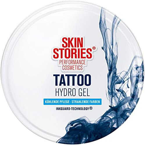 SKIN STORIES Tattoo Hydro Gel (75 ml), kühlendes Tattoo Gel mit InkGuard-Technology für strahlende Tattoofarben, feuchtigkeitsspendendes Aloe Vera Gel für beanspruchte Haut