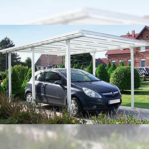 Beckmann Aluminium-Carport und -Terrassendach 311 x 496 x 218 cm Weiß