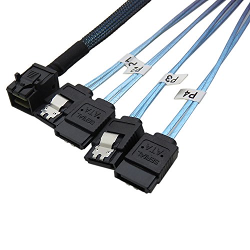 CableDeconn Internes HD Mini SAS (SFF-8643 Host) auf 4 x SATA (Target) Festplattenkabel (1 m)