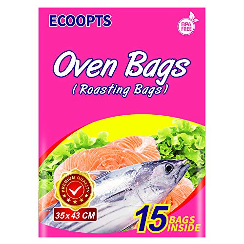 ECOOPTS Ofenbeutel Kochen Bratbeutel für Hühner, Fleisch, Schinken, Meeresfrüchte, Gemüse (350 x 430 mm)