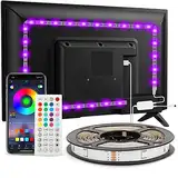 Enteenly LED Strip für TV, 3 m LED-Streifen, Hintergrundbeleuchtung für Fernseher, 40–65 Zoll, 5050 RGB, USB, mit Fernbedienung, Mehrfarbig, per App gesteuert