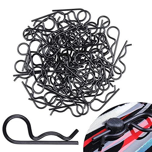 MMOBIEL Universal-RC-Body-Klemmen, flach, R-Pins für 1/10–1/12 Teile für RC Car / Offroad-Buggy / Truck-Verkleidung, schwarz, 50 St.