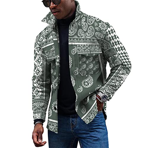 KONG JIMFAN Winter Jacket Men Ärmellose Jacke Schwarzes Hemd Winterjacke Herren Skijacke Herren Lederjacke Herren Jacken Herren Bomberjacke Schwarz Vintage Hemd Trainingsjacken Herren(Khaki,L)
