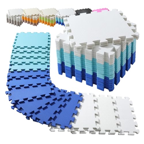 INTOMENG Bodenschutzmatte für Fitnessgeräte & Kinder Spielmatte Puzzlematte 30x30 cm mit Sicherer Anti-Rutsch-Oberfläche, für Kinderzimmer, Fitnessbereich, Haustiere & Familien