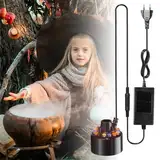 Doright Mini Nebelhersteller, Nebler Ultraschall Vernebler mit LED, Brunnen Wassernebler Fogger 350ML/H, Nebelgerät für Halloween Kürbis und Hexenkessel, Hexentopf, Party (mit EU Plug)