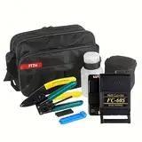 FC-60S FTTH Glasfaser-Werkzeug-Set, professionelles Werkzeug-Set | Metallkonstruktion mit Edelstahlschneidern, Strippers und Zubehör – Hülle für professionelle Glasfaser-Installation