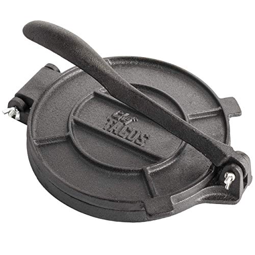 Chef Tacos Tortilla Presse - Taco Presse - Roti Maker 20cm - aus Hochwertigem Gusseisen - Tortilla Press für Perfekte Selbstgemachte Tortillas, Fladenbrot, Naan Brot & Wraps