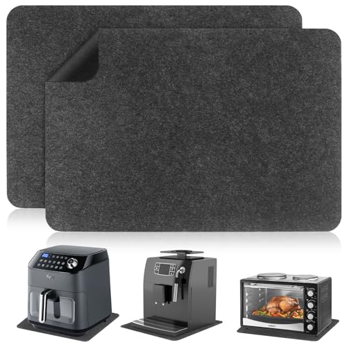 BEENNA Hitzebeständige Unterlage für Heißluftfritteuse, 44 x 30 cm Küche Arbeitsplatte Hitzeschutzmatte, Filz Küchentheke Schutzmatten für Luftfritteuse, Kaffeemaschinen, Toaster (2 Stück)