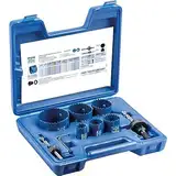 PFERD HSS-Lochsägen-Set, 6 Lochsägen inkl. Zubehör für Elektriker International, 25900910 – für wirtschaftliches Sägen von runden Durchbrüchen