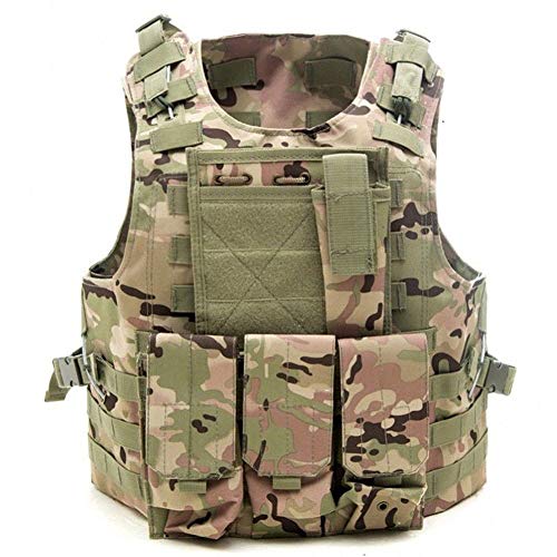 Bon amixyl Jagd Tactical Weste Einstellbare Armee Militärische Angriff Kampf Weste, Airsoft Paintball Angriff Outdoor Dschungel Spiel Schutz Weste (CP Tarnung)…