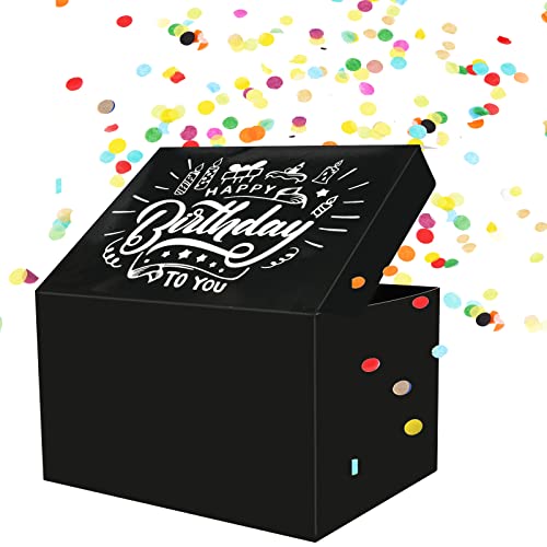 OFFCUP Geschenkbox Diy, Geschenk-Explosionsbox mit Konfetti, Pop-up-Überraschungsbox Romantik Geschenkideen für Frau Mann Kollegen, Kinder（A）