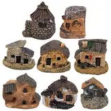 HEALLILY 8Pcs Micro Landschaft Kleine Mini Bonsai Miniatur Figuren Ornamente Zubehör für Fee Garten Dekoration