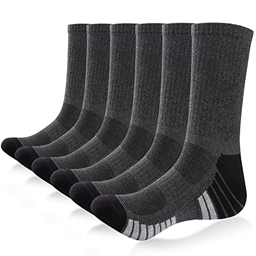 TIBISI Socken Herren Damen Wandersocken Arbeitsocken Sportsocken Tennissocken Laufensocken Baumwolle Atmungsaktiv 5/6 paar