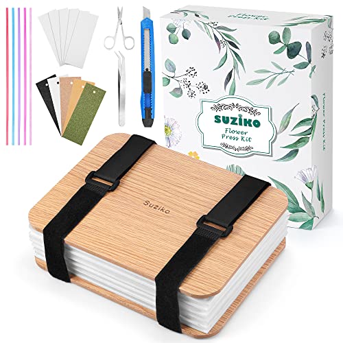 Suziko professionelles Blumenpressen-Set - Blumenkonservierungs-Set 6 Schichten 16 x 21 cm Blumenpressen-Set für Erwachsene und Kinder - Tolles Geschenk für Kunst- und Handwerksliebhaber