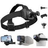 Kopfhalterung für Smartphone, Kopfgurt Kappenhalterung mit Telefonclip Vertikale Halterung Kit 2-in-1 Handy POV Halterung für GoPro Hero Insta360 DJI Action iPhone Android, Video, Vlog